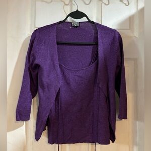 Top + cardigan purple set